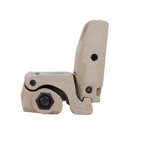 Hausse et guidon Tan en fibre optique rabattable type AR15 avec platine amovible pour rail picatinny