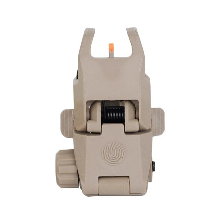 Hausse et guidon Tan en fibre optique rabattable type AR15 avec platine amovible pour rail picatinny