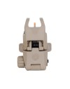 Hausse et guidon Tan en fibre optique rabattable type AR15 avec platine amovible pour rail picatinny