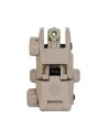 Hausse et guidon Tan en fibre optique rabattable type AR15 avec platine amovible pour rail picatinny
