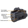 Lampe avec double Laser Bleu et vert LED 800 lumens Flash Strobo pour rail picatinny