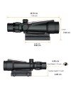 Viseur point rouge Red Dot ACOG 5x35 avec Fibre optique rouge Gen 2