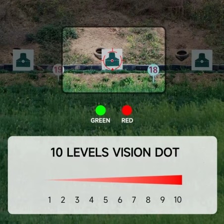 Pack Red Dot holographique et magnifier zoom X5 pour rail picatinny