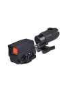 Pack Red Dot holographique et magnifier zoom X5 pour rail picatinny