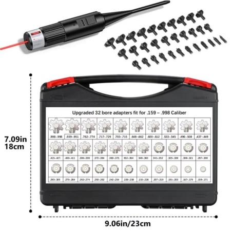 Collimateur de réglage Rouge Professionnel USB en mallette calibre 0.17 jusqu'à calibre 12 GA