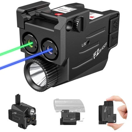 Lampe avec double Laser Bleu et vert LED 800 lumens Flash Strobo pour rail picatinny
