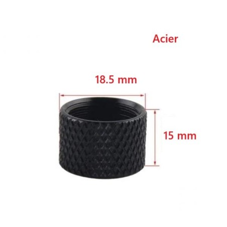 Protège Filetage 1/2x28  Noir Longueur 15 mm en acier