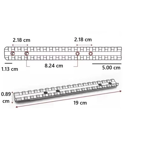 Embase rail picatinny pour Carabine Tikky T3 et T3X