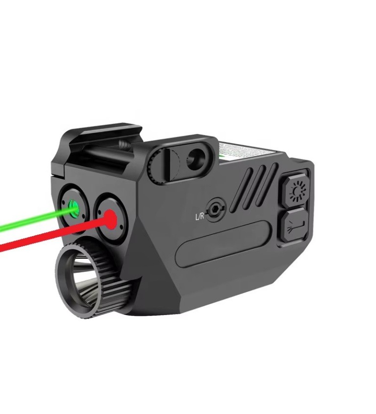 Lampe avec double Laser Rouge et vert LED 800 lumens Flash Strobo pour rail picatinny