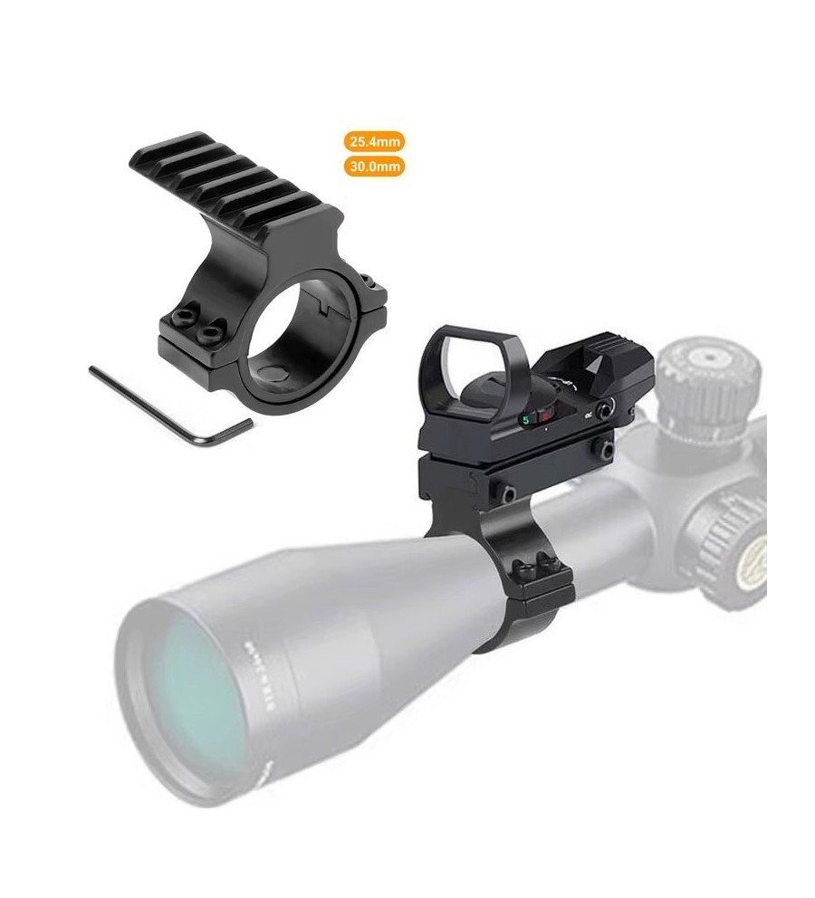 Embase Rail picatinny pour montage sur optique de visée 25,4mm et 30mm