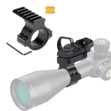 Embase Rail picatinny pour montage sur optique de visée 25,4mm et 30mm