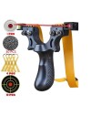 Pack lance pierre / Fronde de chasse noir avec laser, cibles, elastiques et billes en metal (
