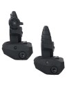 Hausse et guidon en fibre optique rabattable type AR15 tete de mort noir pour rail picatinny