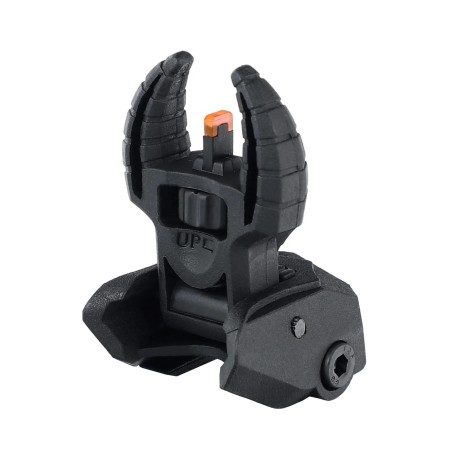 Hausse et guidon en fibre optique rabattable type AR15 tete de mort noir pour rail picatinny