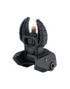 Hausse et guidon en fibre optique rabattable type AR15 tete de mort noir pour rail picatinny