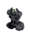 Hausse et guidon en fibre optique rabattable type AR15 tete de mort noir pour rail picatinny