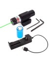 Laser tactique Vert avec fixation rail 11 et 22 mm, pile rechargeable et chargeur