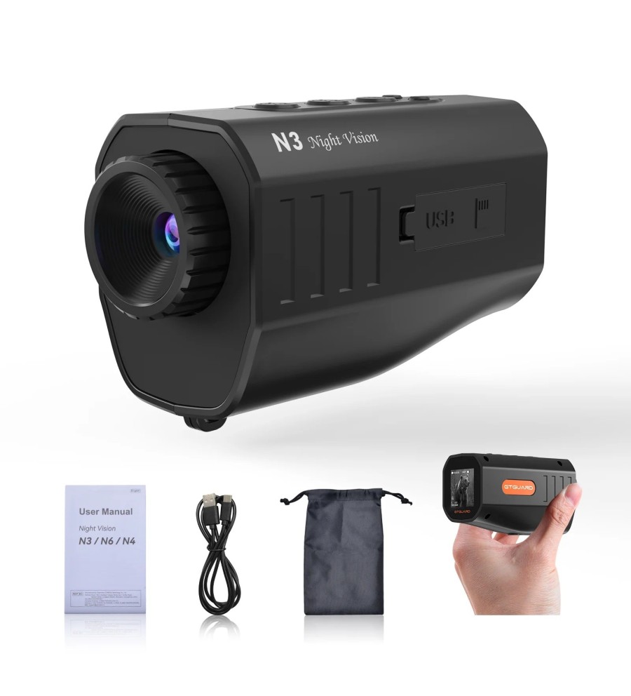 Monoculaire enregistreur de vision nocturne 1080, 12MP, Zoom 5X