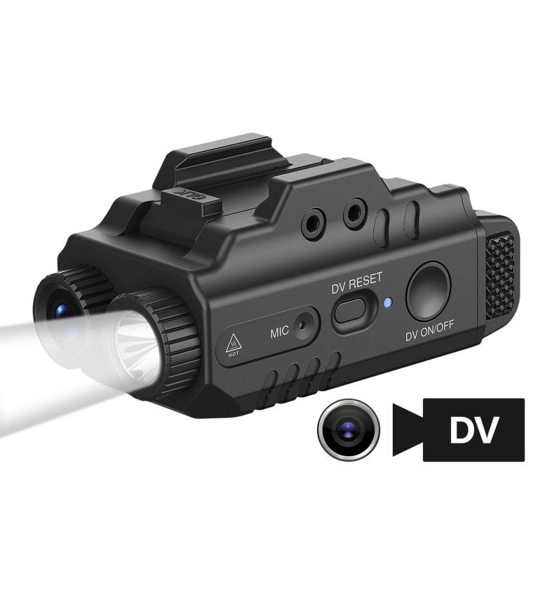 Enregistreur video et Lampe 500 Lumens pour montage sur rail picatinny