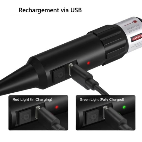 Collimateur de réglage Rouge pour arme de poing USB en mallette calibre 0.17 jusqu'à calibre 12 GA
