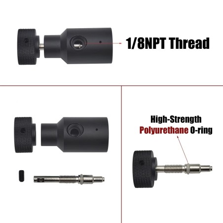 Rallonge HPA 1m3 avec manomètre, Quick connect, Vis on/off et joint de rechange
