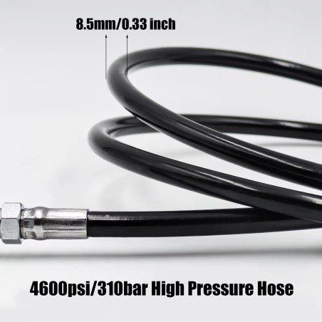 Rallonge HPA 1m3 avec manomètre, Quick connect, Vis on/off et joint de rechange