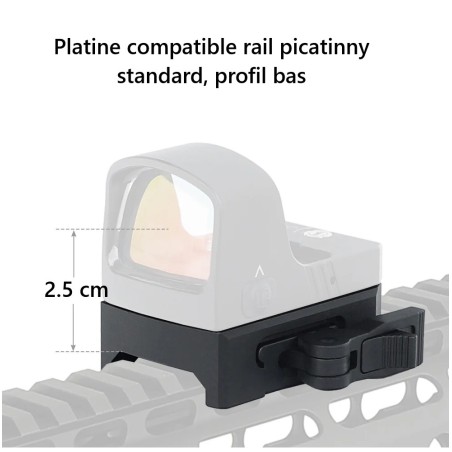 Montage rail picatinny attache rapide QD pour red dot RMR Holosun