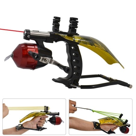 Pack Fronde de chasse / lance pierre F3X Luxe avec laser, moulinet et protection