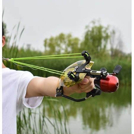 Pack Fronde de chasse / lance pierre F3X Luxe avec laser, moulinet et protection