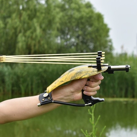 Pack Fronde de chasse / lance pierre F3X Luxe avec laser, moulinet et protection