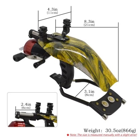 Pack Fronde de chasse / lance pierre F3X Luxe avec laser, moulinet et protection