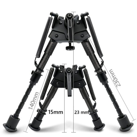 Bipied pivotant Métal pour rail picatinny et grenadière avec adaptateur pour rail picatinny