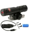 Laser rouge tactique avec switch pour montage sur rail picatinny weaver (pile + chargeur)