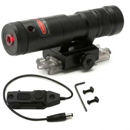 Laser rouge tactique avec switch pour montage sur rail picatinny weaver (pile + chargeur)