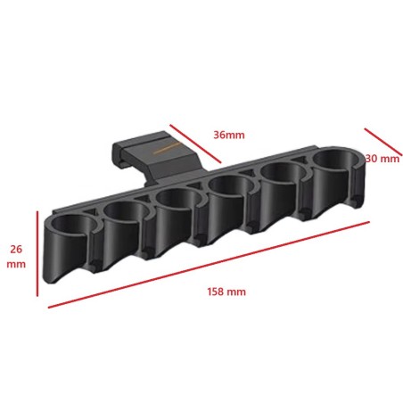 Porte-Cartouches Calibre 12 – 6 Slots pour Rail Picatinny | Cartouchiè