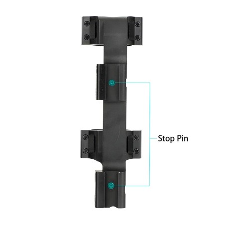 Monobloc déporté pour rail 11 mm et diamètre de tube de 25.4 (1") et 30 mm avec niveau à bulle