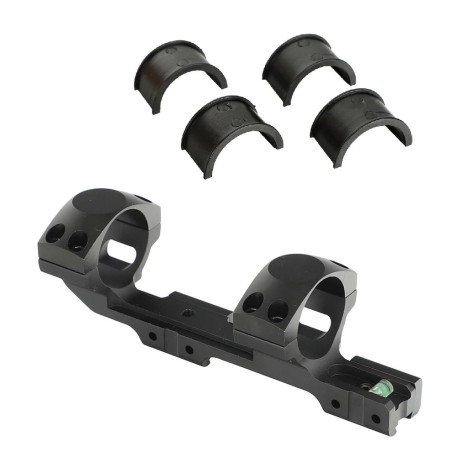 Monobloc déporté pour rail 11 mm et diamètre de tube de 25.4 (1") et 30 mm avec niveau à bulle