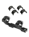 Monobloc déporté pour rail 11 mm et diamètre de tube de 25.4 (1") et 30 mm avec niveau à bulle