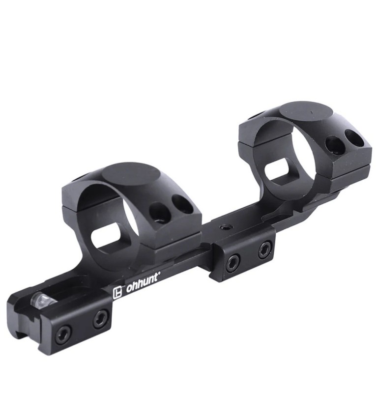 Monobloc déporté pour rail 11 mm et diamètre de tube de 25.4 (1") et 30 mm avec niveau à bulle