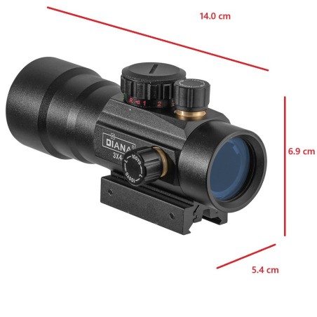 Red dot Diana avec zoom 3X44 point rouge et vert pour rail de 11 et 22 mm