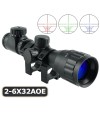 Lunette de tir 2-6x32 compacte avec réticule illuminé colliers 11 ou 22 mm