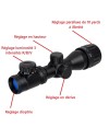 Lunette de tir 2-6x32 compacte avec réticule illuminé colliers 11 ou 22 mm