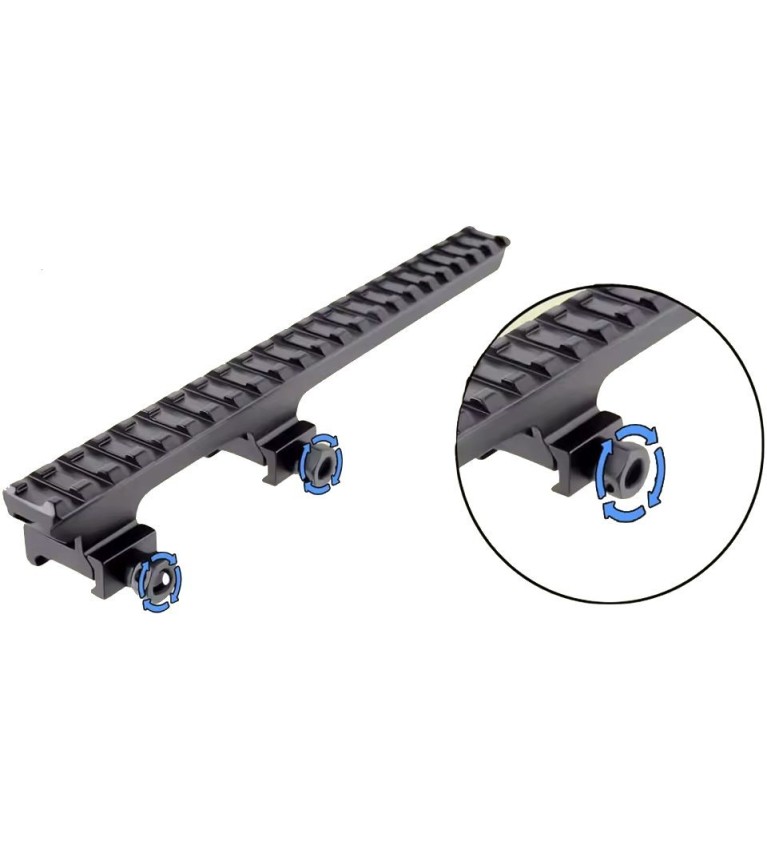 Réhausse de rail picatinny (2.5 cm) avec extension (22.5cm)