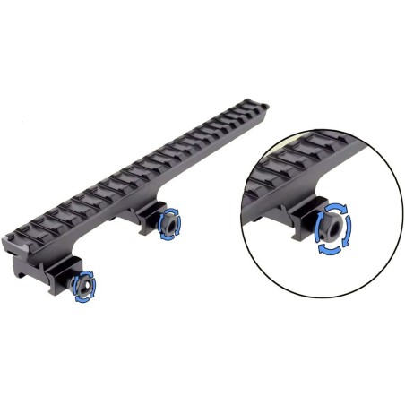 Réhausse de rail picatinny (2.5 cm) avec extension (22.5cm)
