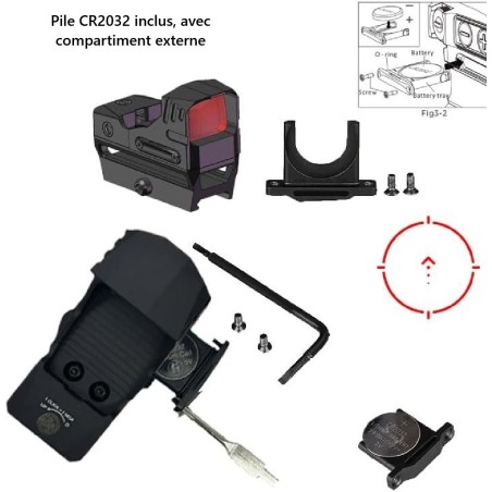 Red Dot Reflex tous calibres viseur point rouge pour rail picatinny avec attache rapide