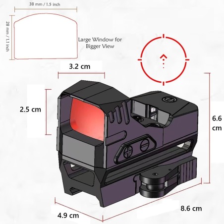 Red Dot Reflex tous calibres viseur point rouge pour rail picatinny avec attache rapide