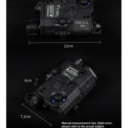 Lampe avec double Laser Rouge et vert LED 500 lumens pour arme d'épaule