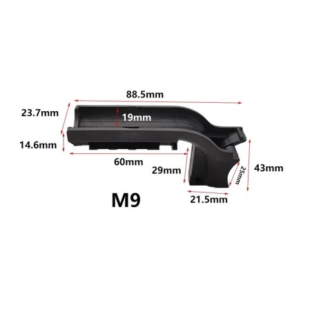 Rail de mointage picatinny sur pontet de Beretta 92