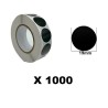 1000 pastilles autocollantes noires 19 mm pour cible
