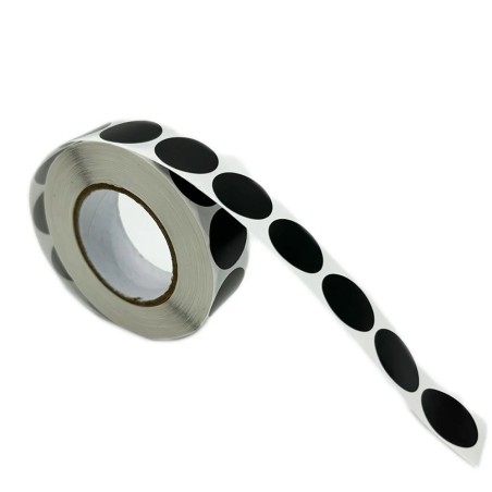 1000 pastilles autocollantes noires 19 mm pour cible